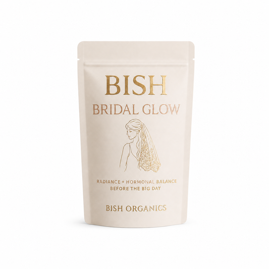 Bish Bridal Glow marine collagen pre-order pouch on white background